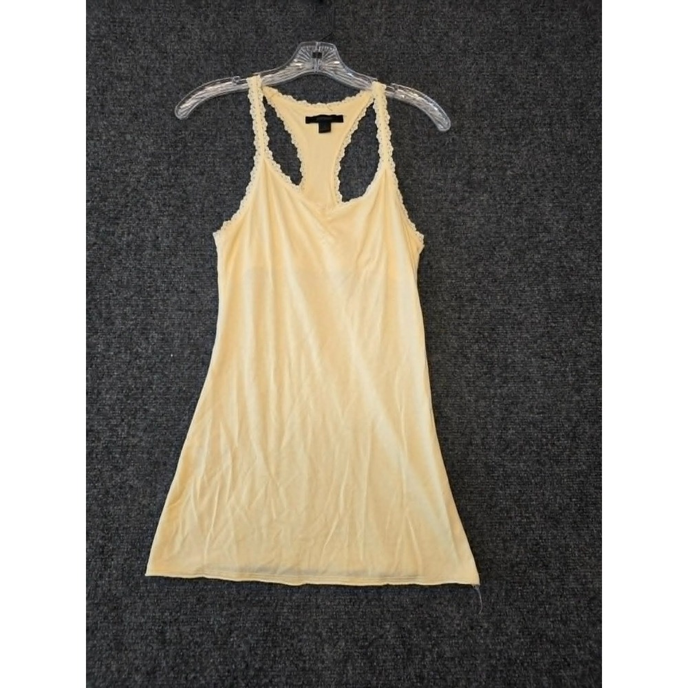 Express Y2K Tank Top Women's Small Yellow Cami Babydoll Lace Trim Fairy Coquette